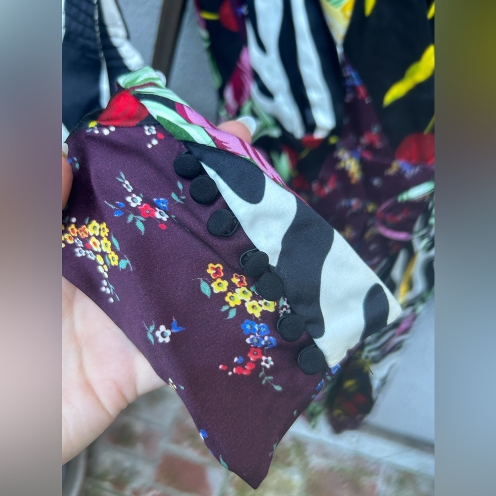 ATTICO VICTORIA floral SATIN AND VELVET DRESS - Picture 9 of 16